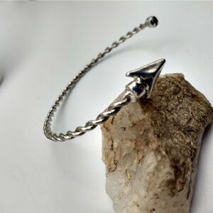 Survivalist arrow silver toned cuff bracelet‎
